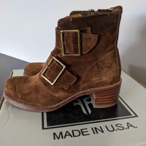 Frye Sabrina Double Buckle Boots Size 9